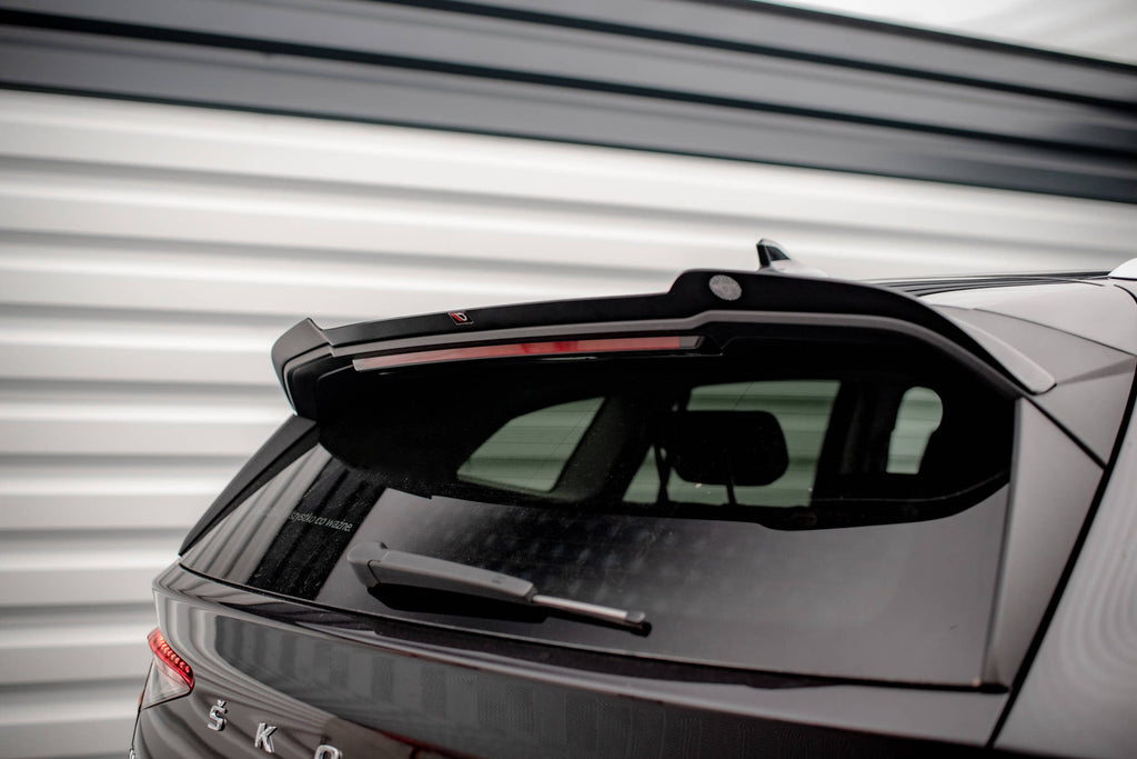 Maxton Design Spoiler CAP passend für Skoda Enyaq iV schwarz Hochglanz