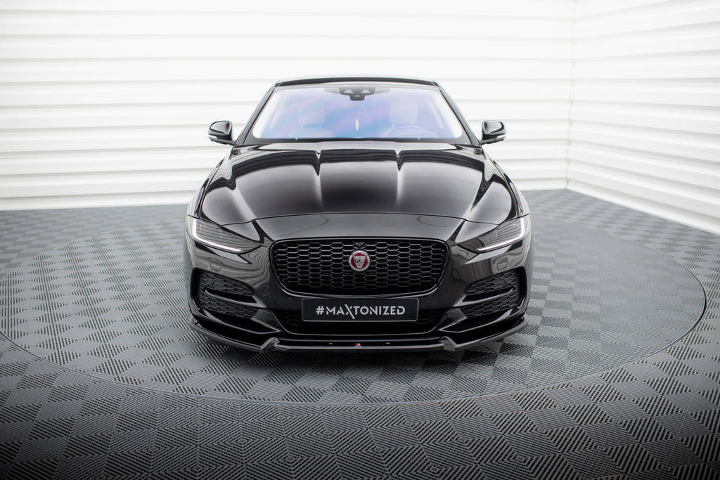 Maxton Design Street+ Spoilerlippe Front Ansatz V.2 passend für Jaguar XE X760 Facelift schwarz Hochglanz