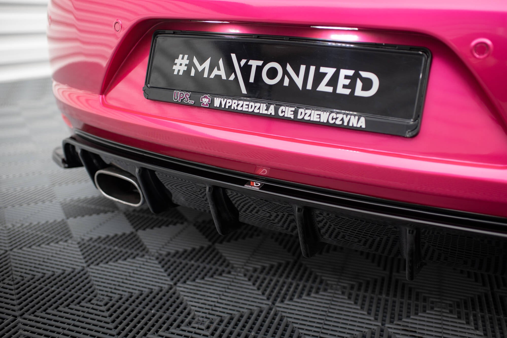 Maxton Design Diffusor Heck Ansatz V.1 passend für VW Scirocco Mk3 schwarz Hochglanz