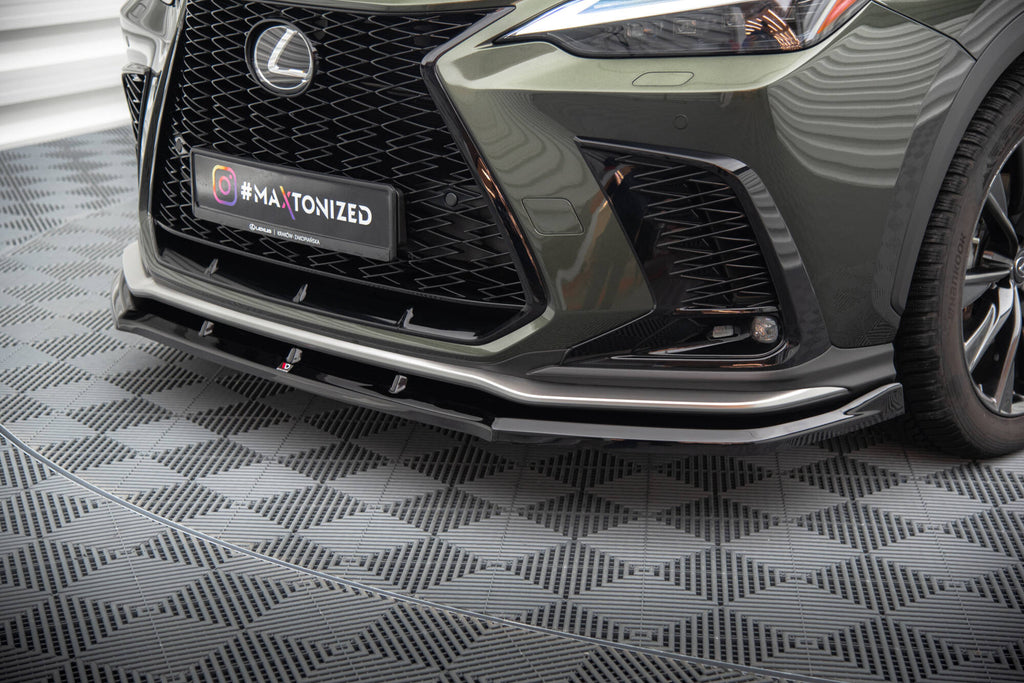 Maxton Design Street+ Spoilerlippe Front Ansatz V.1 passend für Lexus NX F-Sport Mk2 schwarz Hochglanz