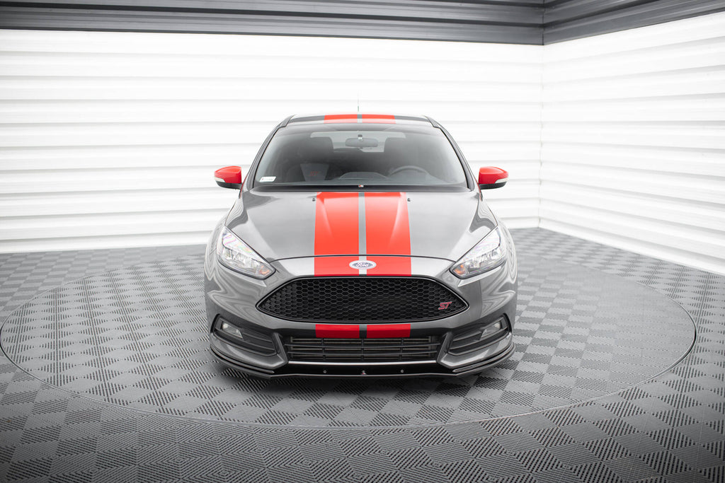 Maxton Design Street+ Spoilerlippe Front Ansatz V.1 passend für Ford Focus ST Mk3 FL schwarz Hochglanz