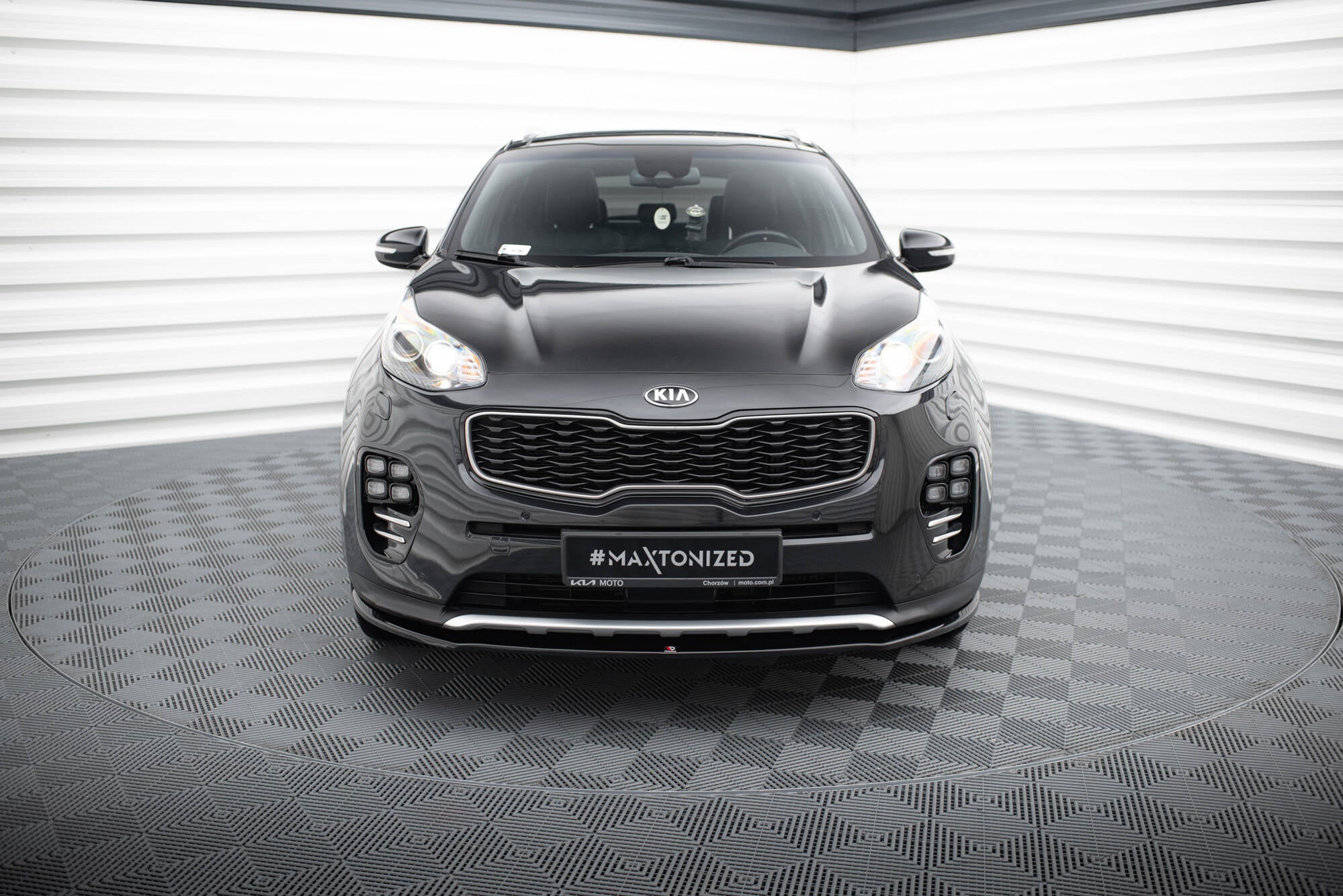 Maxton Design Street+ Spoilerlippe Front Ansatz passend für KIA SPORTAGE mk4 GT-Line schwarz Hochglanz
