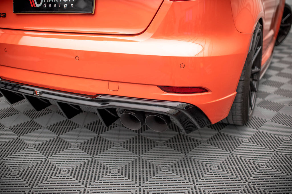 Maxton Design Diffusor Heck Ansatz für + Milltek Sport Auspuffverlängerung Audi RS3 Sportback 8V Facelift