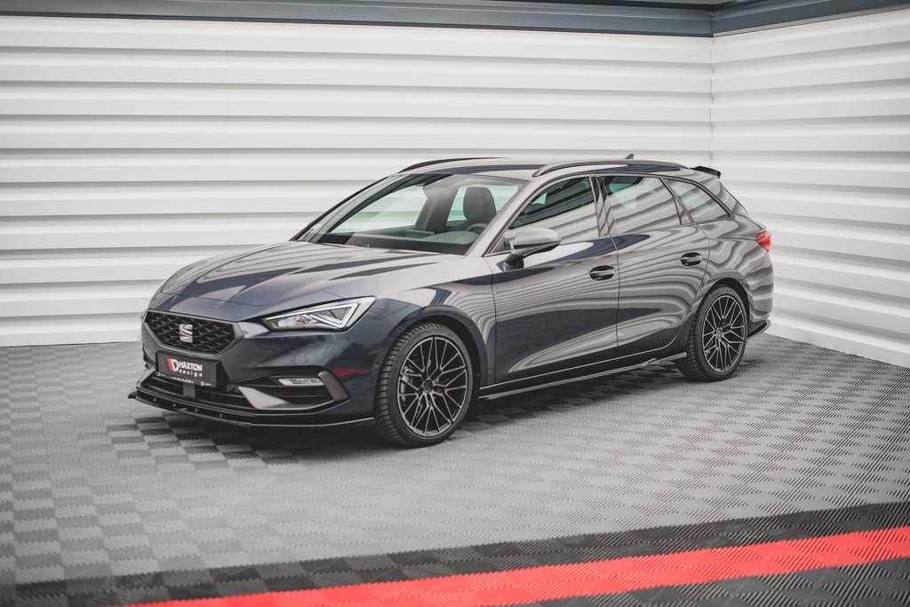 Maxton Design Street+ Seitenschweller Leisten passend für V.1 passend für Seat Leon FR ST / Hatchback Mk4 / Cupra Leon ST / Hatchback Mk1 / Mk1 Facelift schwarz Hochglanz