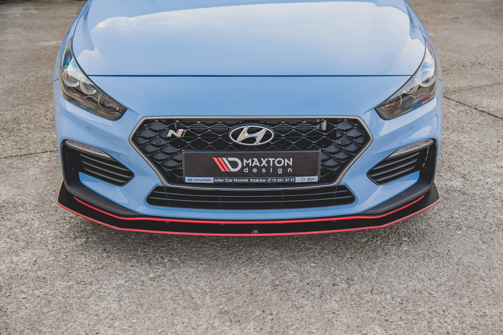 Maxton Design Street Pro Street+ Spoilerlippe Front Ansatz passend für + Flaps passend für Hyundai I30 N Mk3 Hatchback / Fastback schwarz Hochglanz