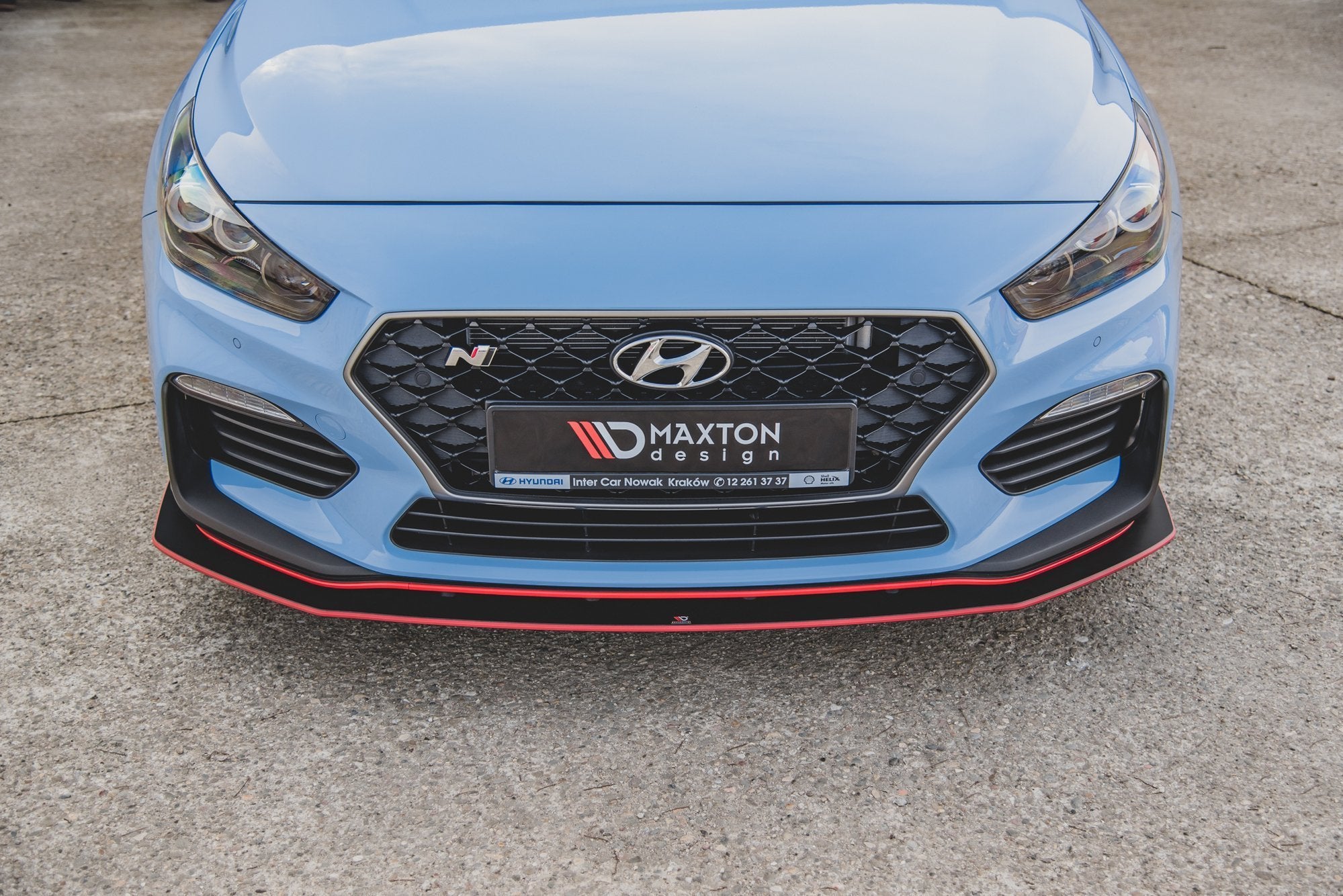 Maxton Design Street Pro Street+ Spoilerlippe Front Ansatz passend für + Flaps passend für Hyundai I30 N Mk3 Hatchback / Fastback schwarz Hochglanz