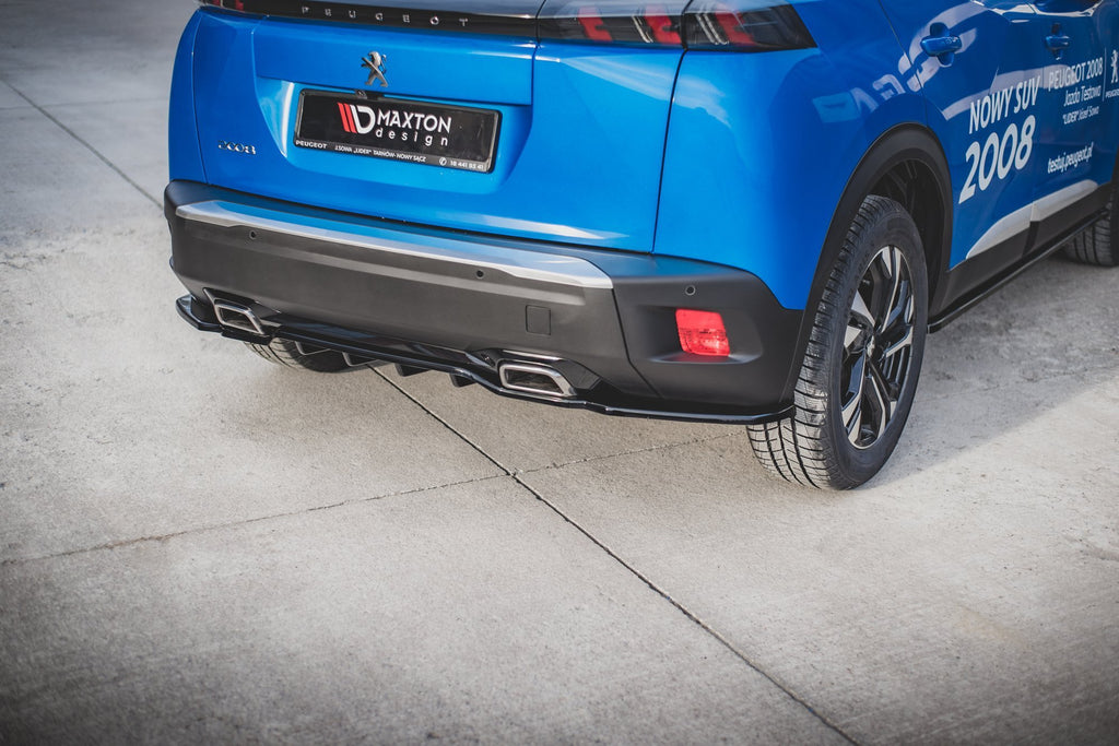 Maxton Design Street+ Mittlerer Diffusor RACE passend für Peugeot 2008 Mk2 schwarz Hochglanz