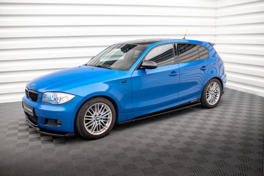 Maxton Design Street+ Seitenschweller Leisten passend für BMW 1er M-Paket E87 Facelift schwarz Hochglanz