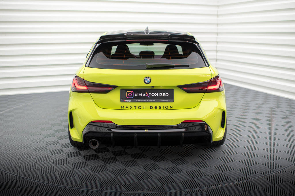 Maxton Design Diffusor Heck Ansatz V.3 passend für BMW 1er M-Paket / 128ti F40 (Ausführung mit einseitigem Doppelauspuffendrohr)