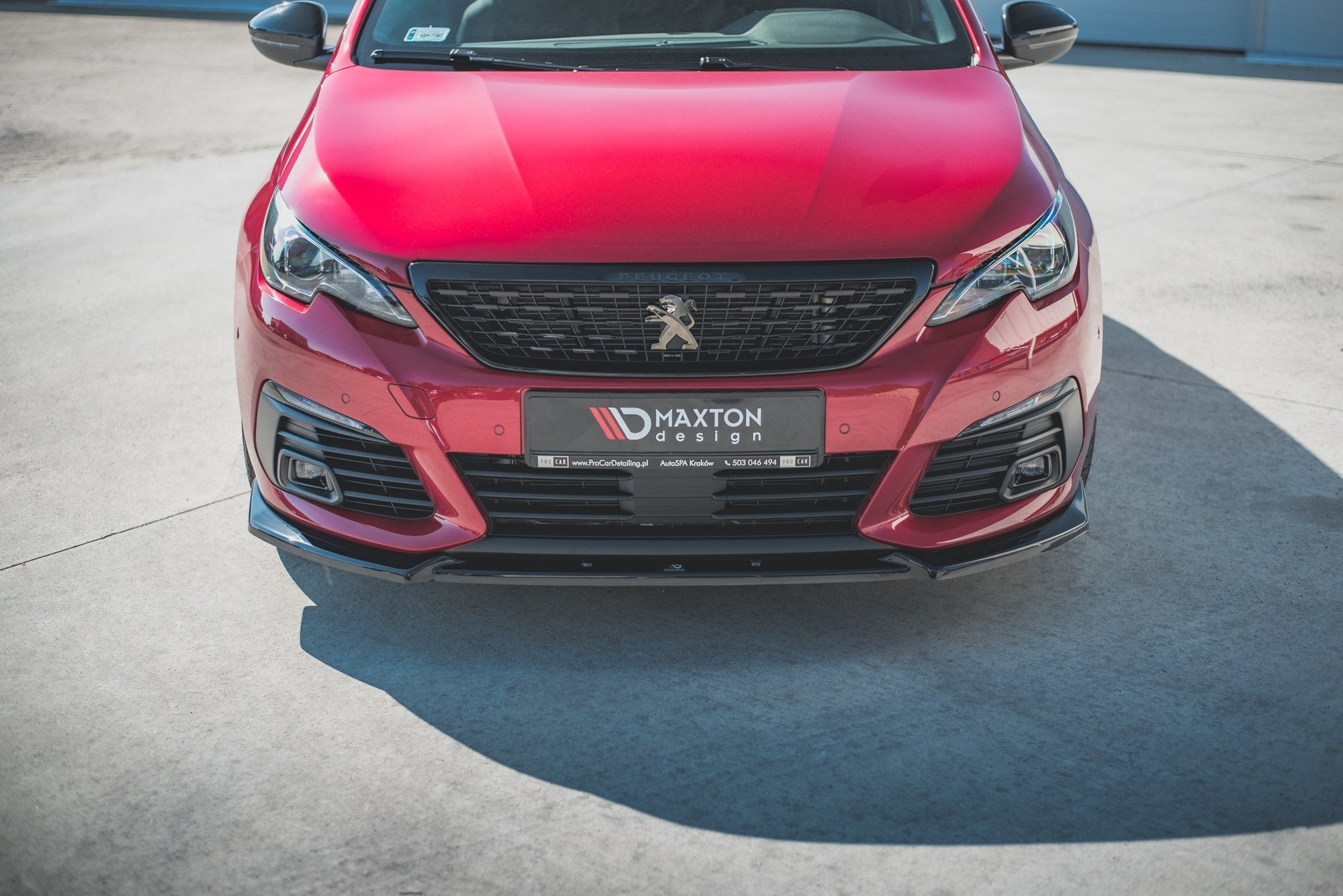 Maxton Design Street+ Spoilerlippe Front Ansatz V.1 passend für Peugeot 308 GT Mk2 Facelift schwarz Hochglanz