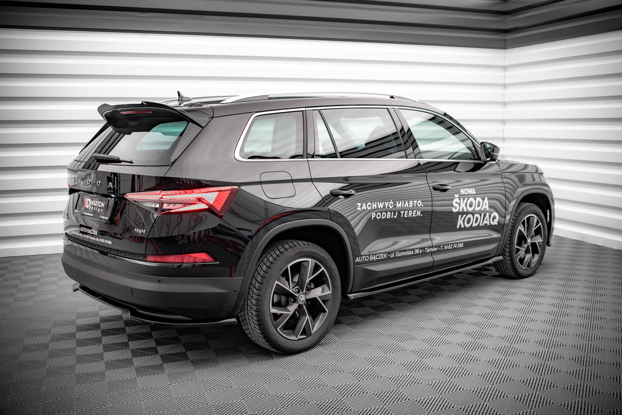 Maxton Design Street+ Seitenschweller Leisten passend für Skoda Kodiaq Mk1 Facelift schwarz Hochglanz