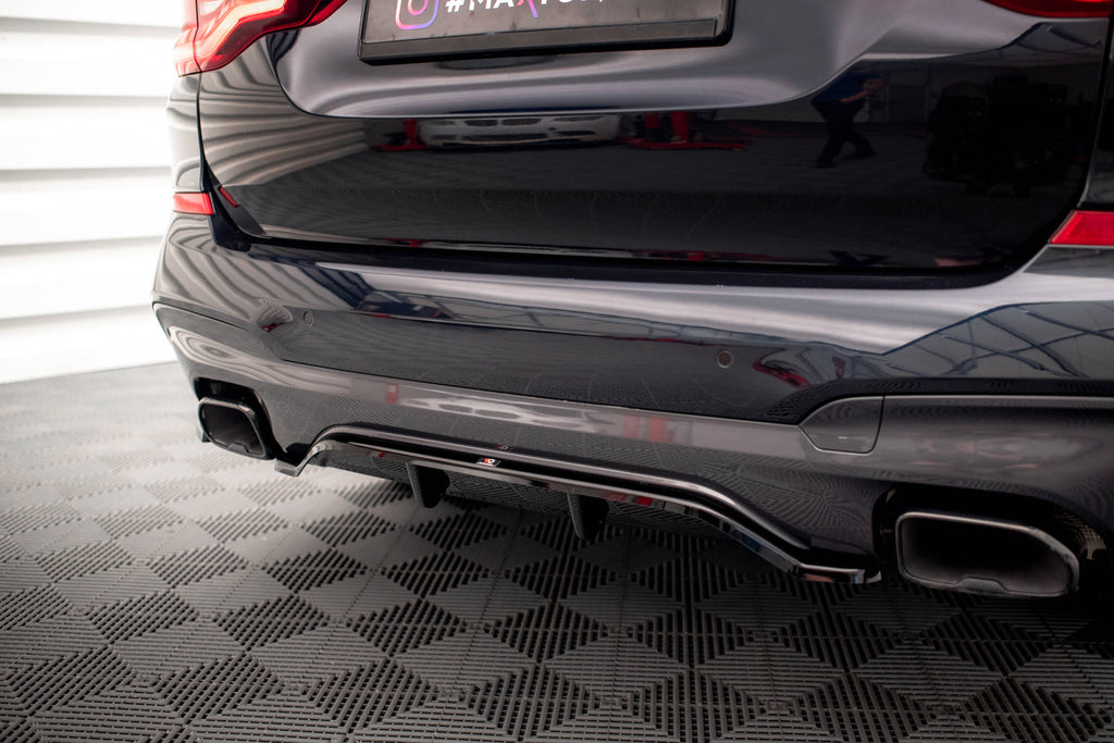 Maxton Design Street+ Mittlerer Diffusor RACE passend für BMW X3 M40i / M40d G01 schwarz Hochglanz