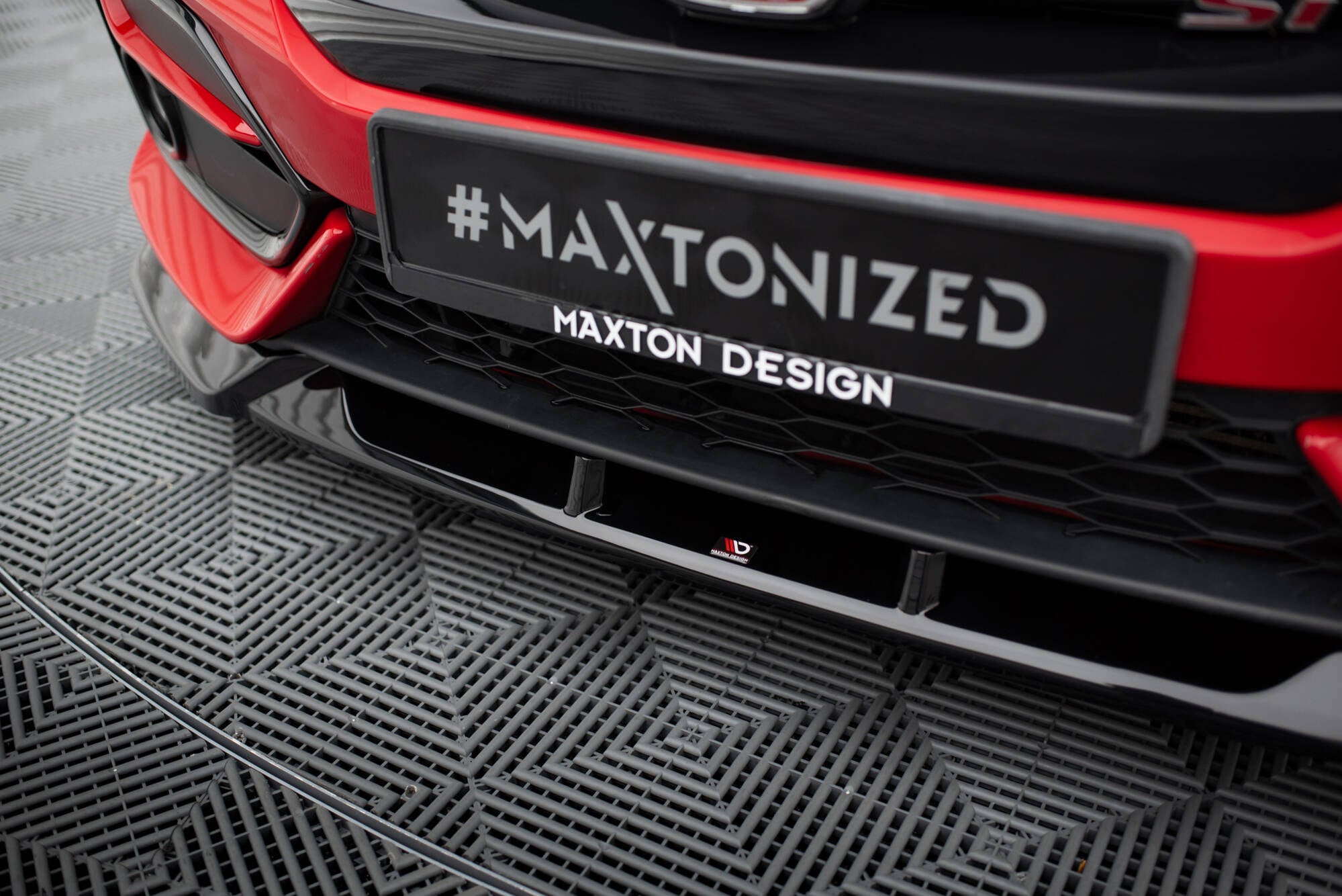 Maxton Design Street+ Spoilerlippe Front Ansatz passend für Honda Civic SI Mk10 schwarz Hochglanz