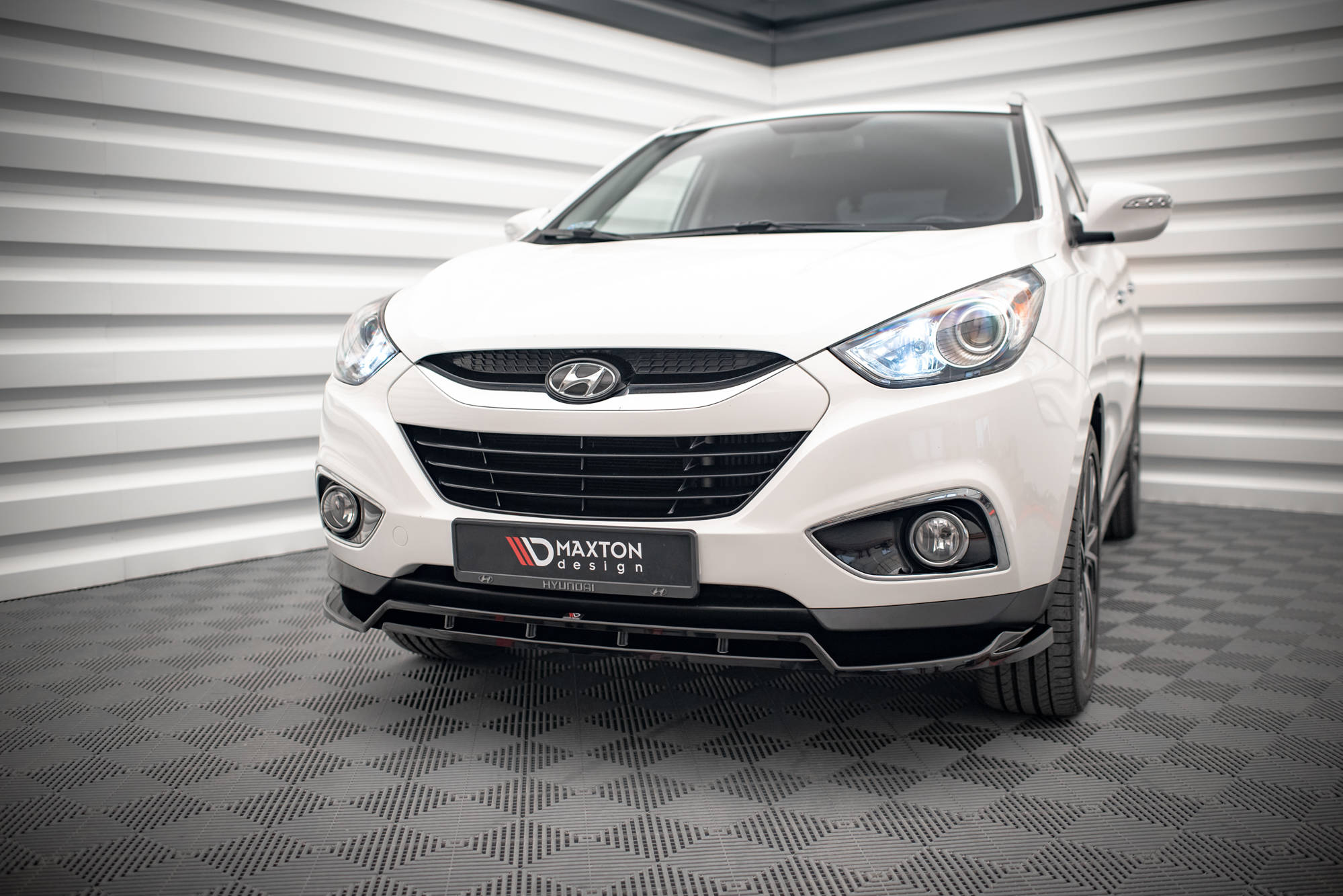 Maxton Design Street+ Spoilerlippe Front Ansatz passend für Hyundai ix35 Mk1 schwarz Hochglanz