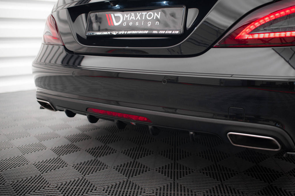 Maxton Design Diffusor Heck Ansatz passend für Mercedes-Benz CLS C218 schwarz Hochglanz