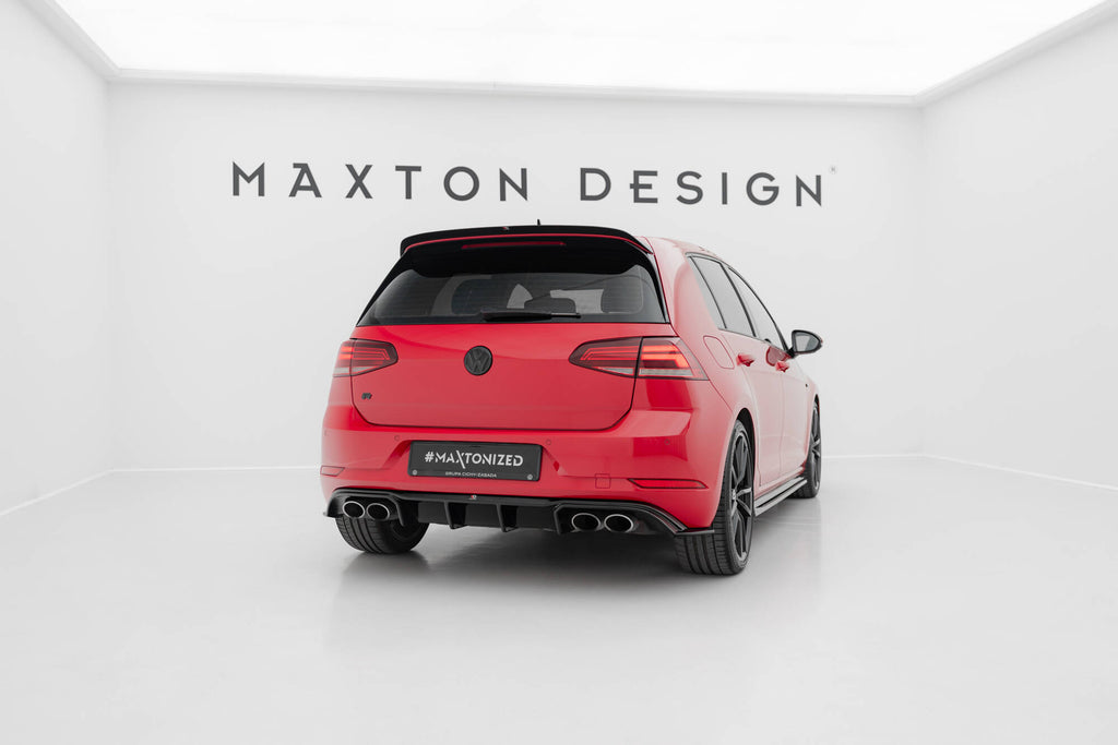 Maxton Design Diffusor Heck Ansatz V.3 passend für VW Golf R Mk7 Facelift schwarz Hochglanz