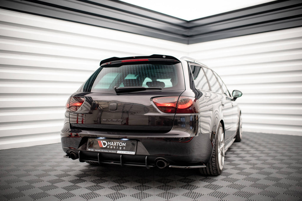 Maxton Design Spoiler CAP passend für Seat Exeo ST schwarz Hochglanz