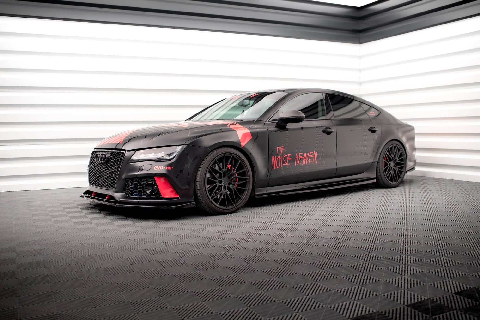 Maxton Design Street+ Seitenschweller Leisten passend für Audi A7 RS7 Look C7 schwarz Hochglanz