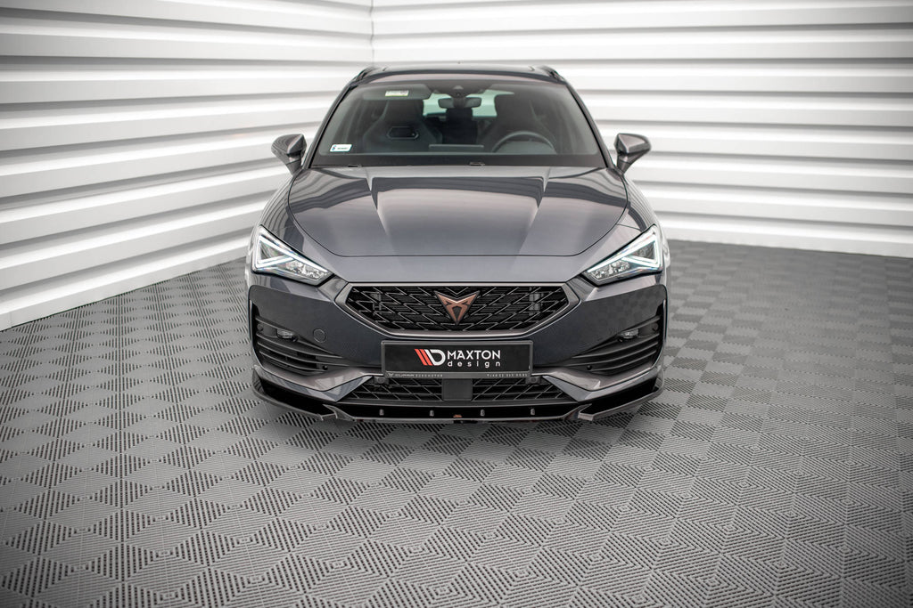 Maxton Design Street+ Spoilerlippe Front Ansatz V.3 passend für Cupra Leon Mk1 schwarz Hochglanz