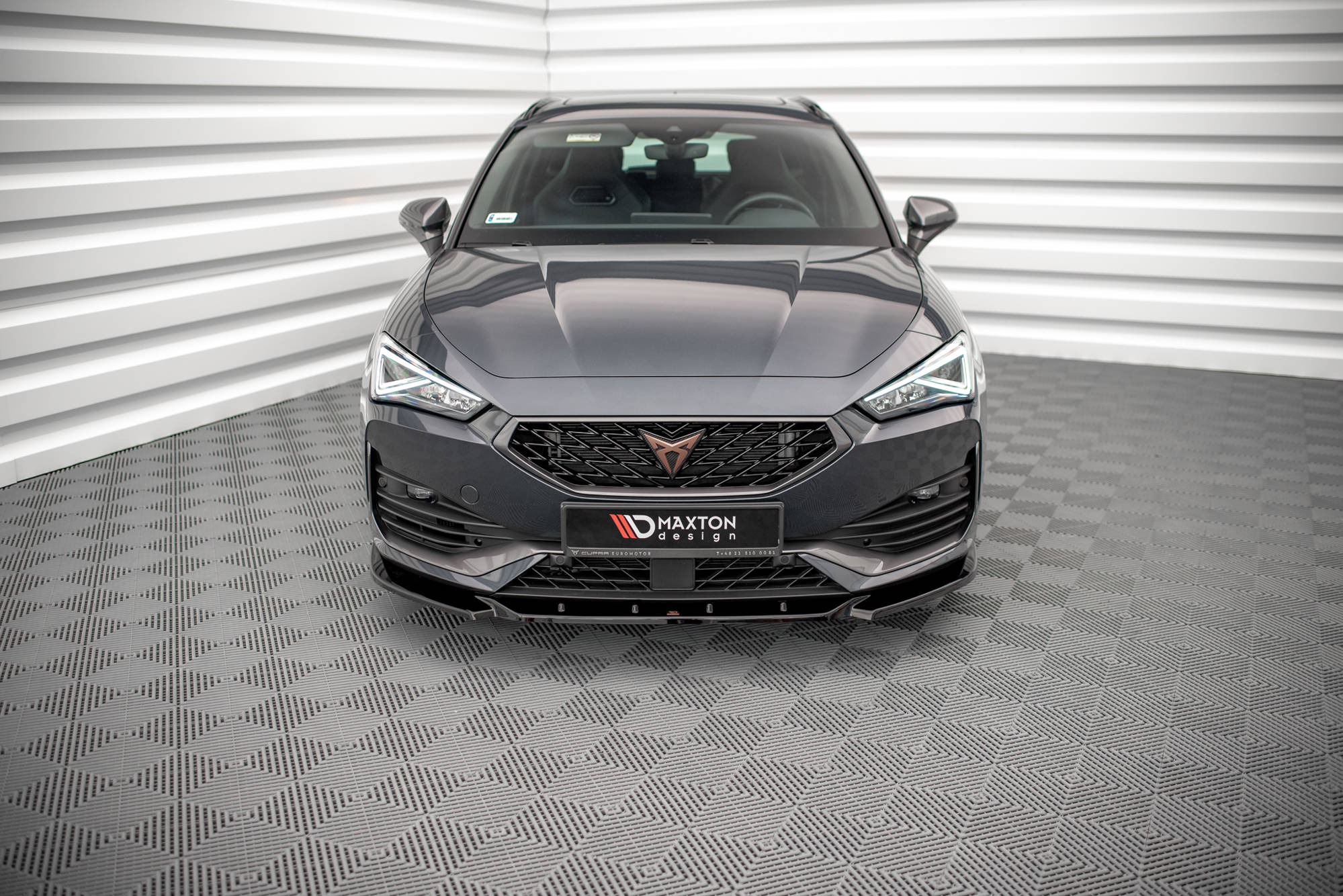 Maxton Design Street+ Spoilerlippe Front Ansatz V.3 passend für Cupra Leon Mk1 schwarz Hochglanz