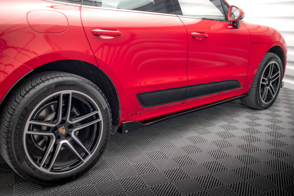 Maxton Design Street+ Seitenschweller Leisten V.2 passend für Porsche Macan Mk1 schwarz Hochglanz