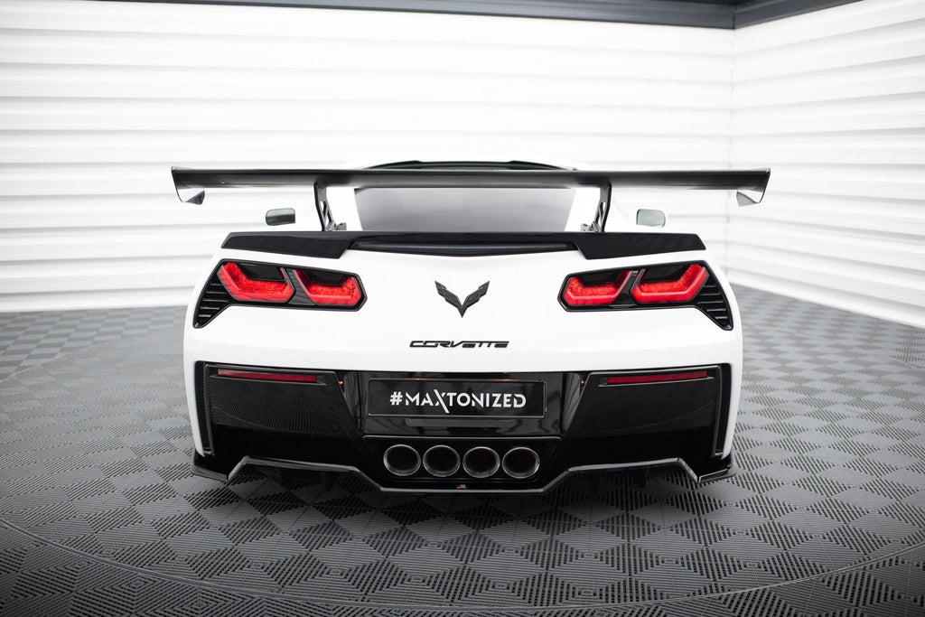 Maxton Design Carbon Spoiler With Internal Brackets Uprights Chevrolet Corvette Stingray / Grand Sport C7 für Chevrolet Corvette C7