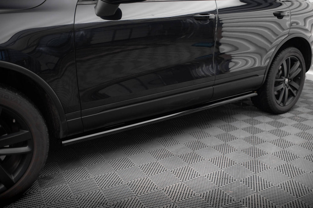Maxton Design Street+ Seitenschweller Leisten passend für VW Touareg Mk2 schwarz Hochglanz