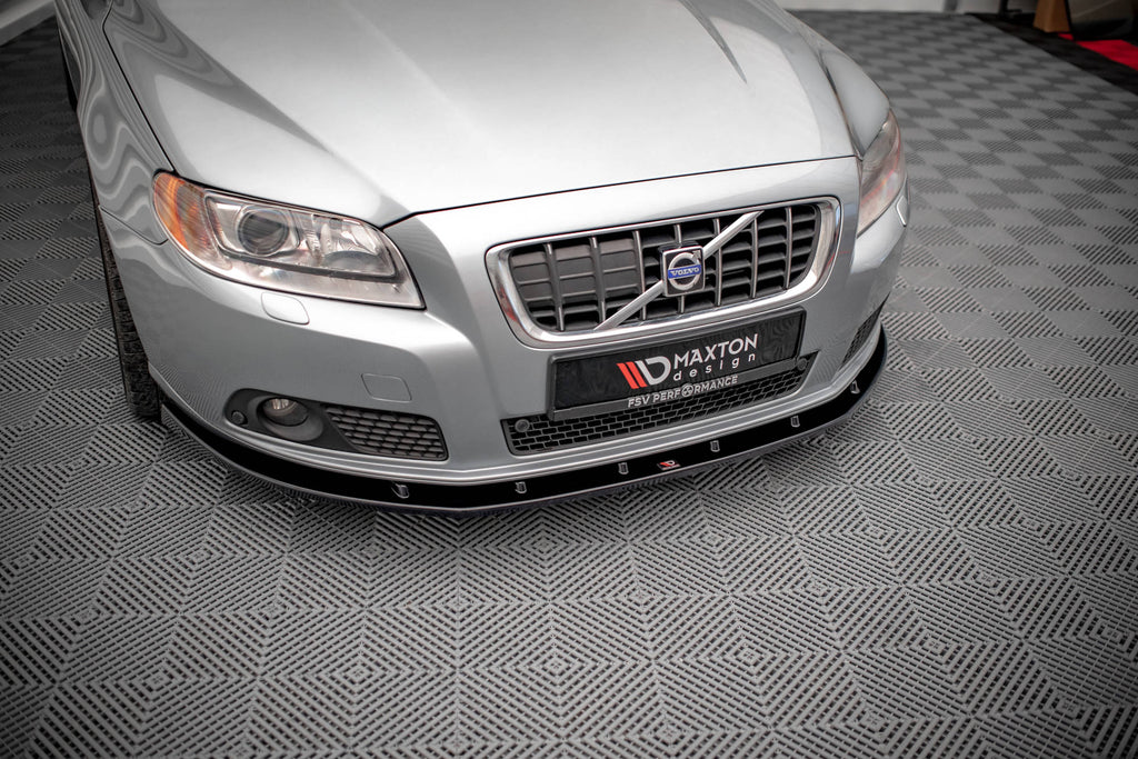 Maxton Design Street+ Spoilerlippe Front Ansatz V.1 passend für Volvo V70 Mk3 schwarz Hochglanz