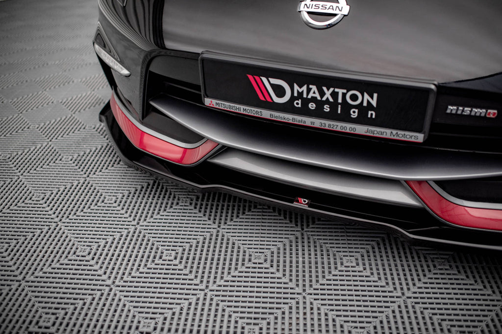 Maxton Design Street+ Spoilerlippe Front Ansatz V.1 passend für Nissan 370Z Nismo Facelift schwarz Hochglanz
