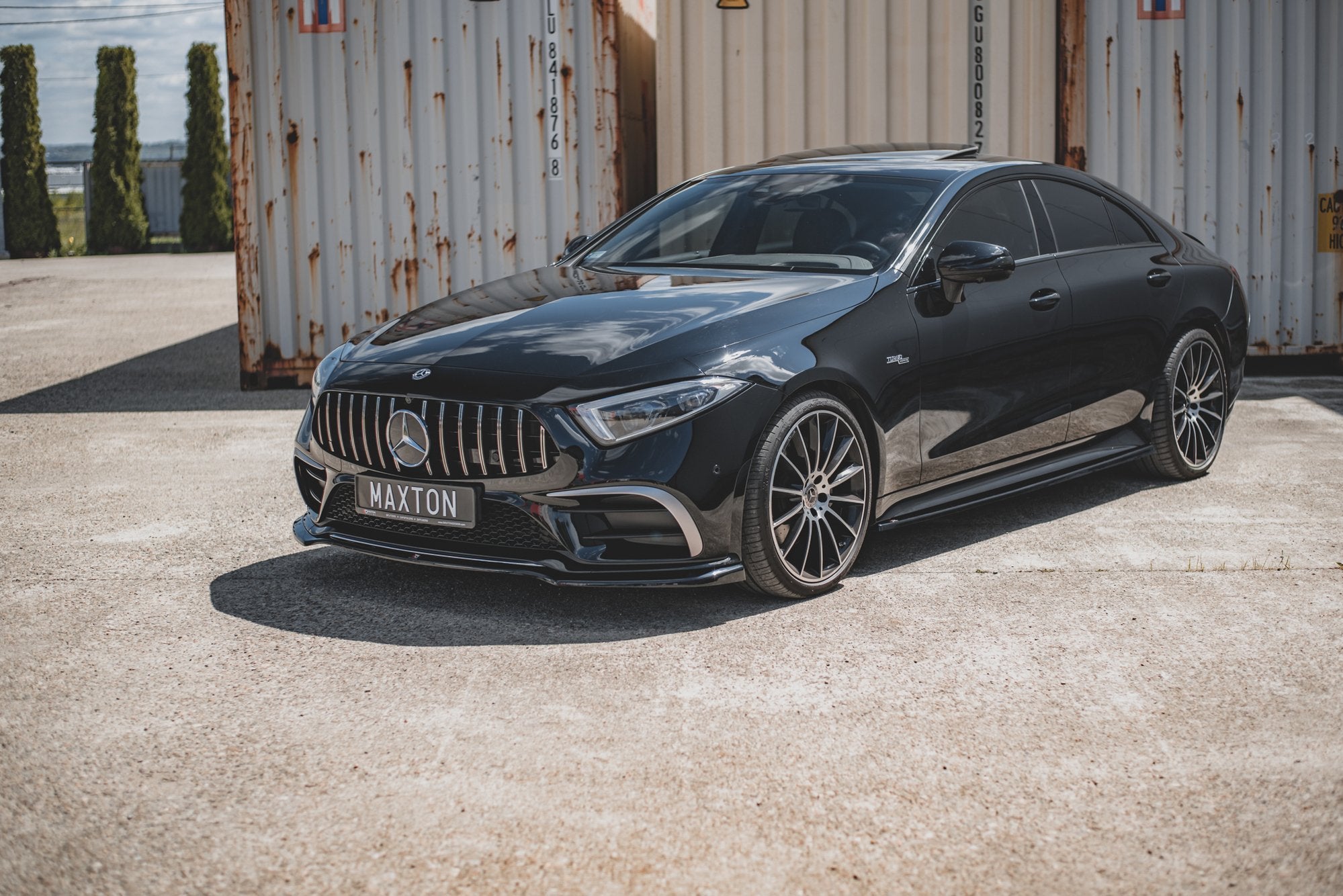 Maxton Design Street+ Spoilerlippe Front Ansatz V.3 passend für Mercedes-AMG CLS 53 C257 schwarz Hochglanz