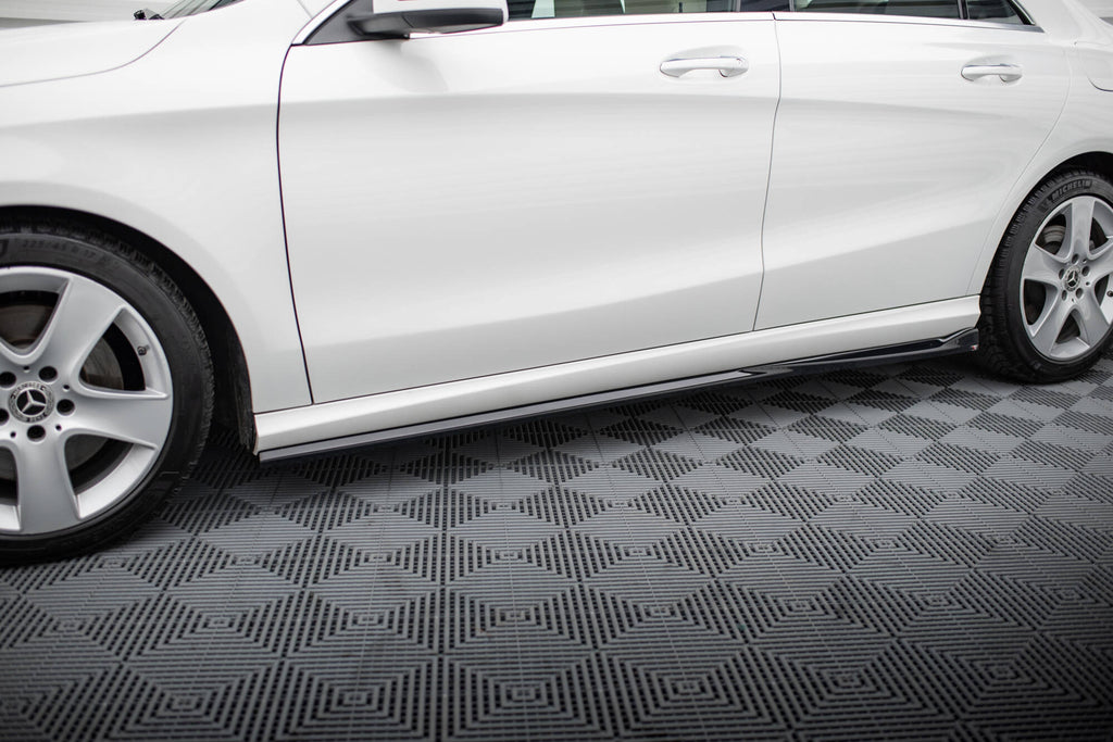 Maxton Design Street+ Seitenschweller Leisten passend für Mercedes-Benz CLA C117 Facelift schwarz Hochglanz