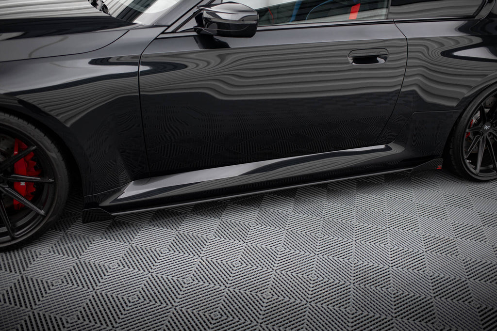 Maxton Design Seitenschweller Flaps passend für BMW M2 G87 schwarz Hochglanz