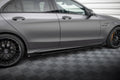Maxton Design Street Pro Street+ Seitenschweller Leisten + Flaps passend für Mercedes-AMG C63 Limousine / Kombi W205 Facelift schwarz Hochglanz