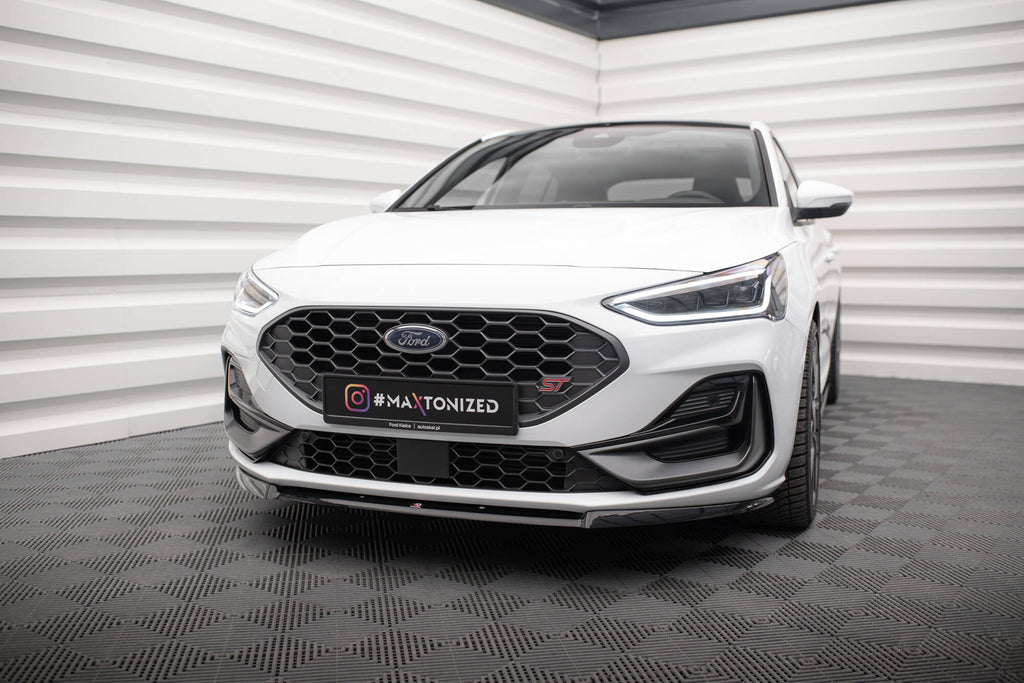 Maxton Design Street+ Spoilerlippe Front Ansatz V.2 passend für Ford Focus ST / ST-Line Mk4 Facelift schwarz Hochglanz