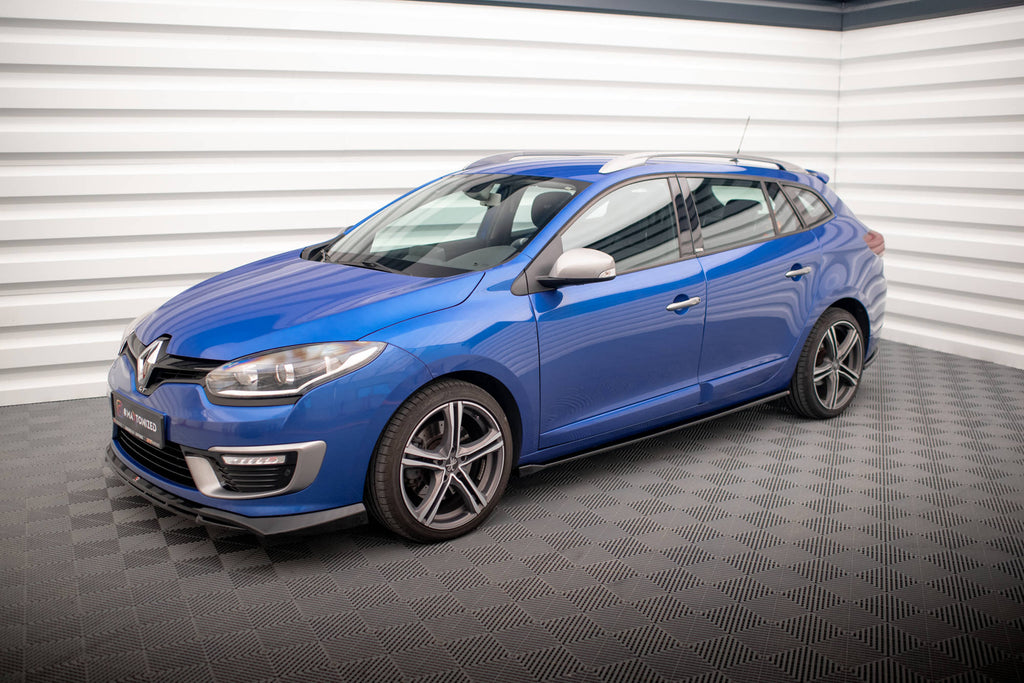 Maxton Design Street+ Seitenschweller Leisten passend für Renault Megane GT Line Grandtour Mk3 Facelift schwarz Hochglanz