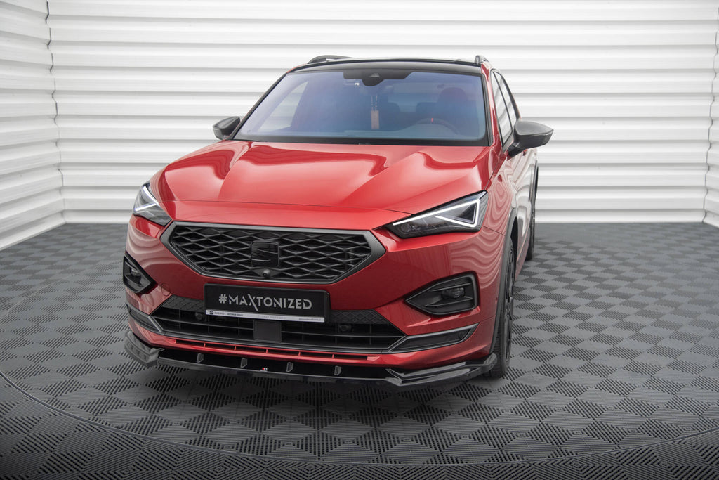 Maxton Design Street+ Spoilerlippe Front Ansatz V.2 passend für Seat Tarraco FR Mk1 schwarz Hochglanz