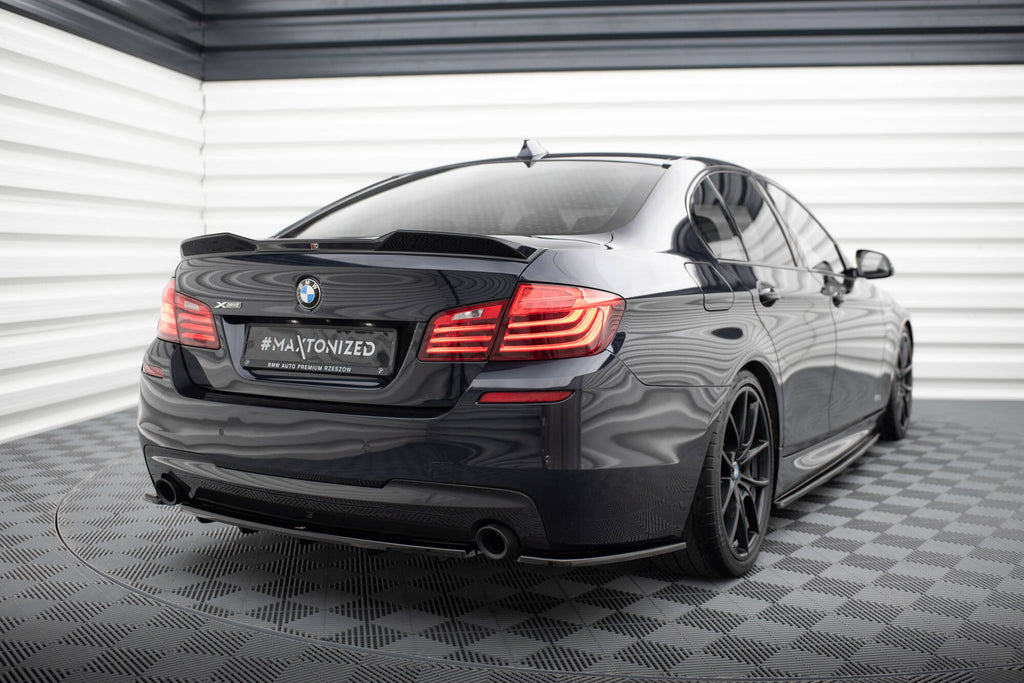 Maxton Design Heckansatz BMW 5er M-Paket Limousine/Touring F10/F11 (mit zwei Einzel Endstücken) schwarz Hochglanz für BMW 5er F10- F11