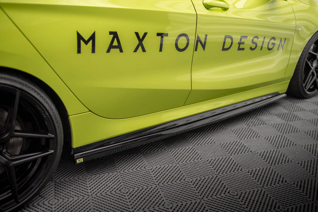 Maxton Design Street+ Seitenschweller Leisten passend für V.4 BMW 1er M-Paket/ M135i / 128ti F40 schwarz Hochglanz