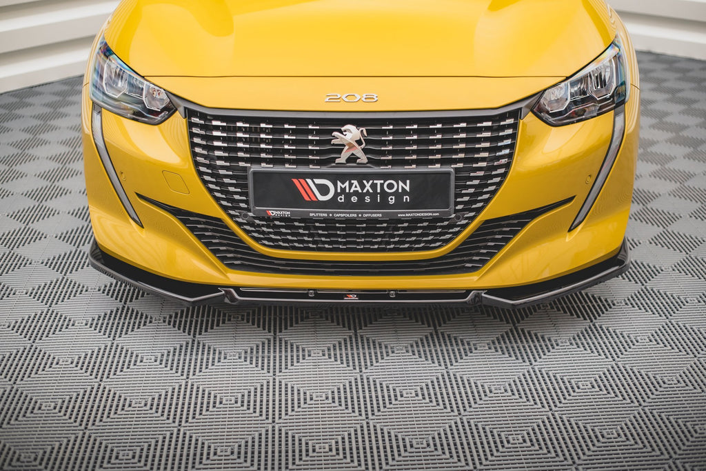 Maxton Design Street+ Spoilerlippe Front Ansatz V.1 passend für Peugeot 208 Mk2 schwarz Hochglanz