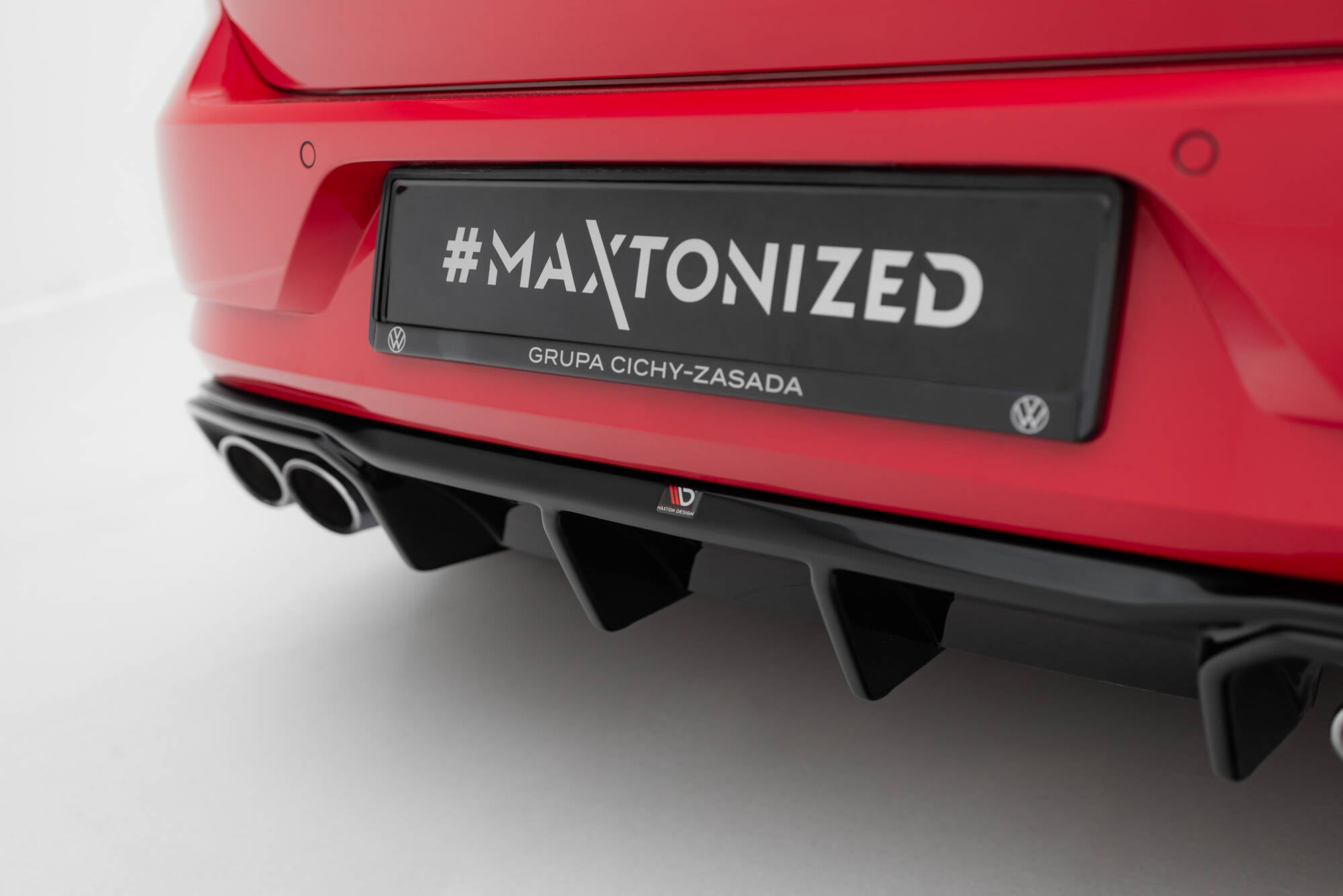 Maxton Design Diffusor Heck Ansatz V.3 passend für VW Golf R Mk7 Facelift schwarz Hochglanz
