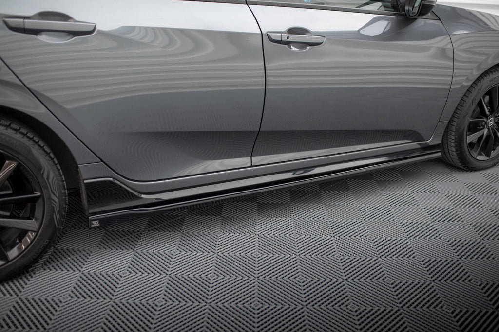 Maxton Design Street+ Seitenschweller Leisten passend für Honda Civic Sport Mk 10 schwarz Hochglanz