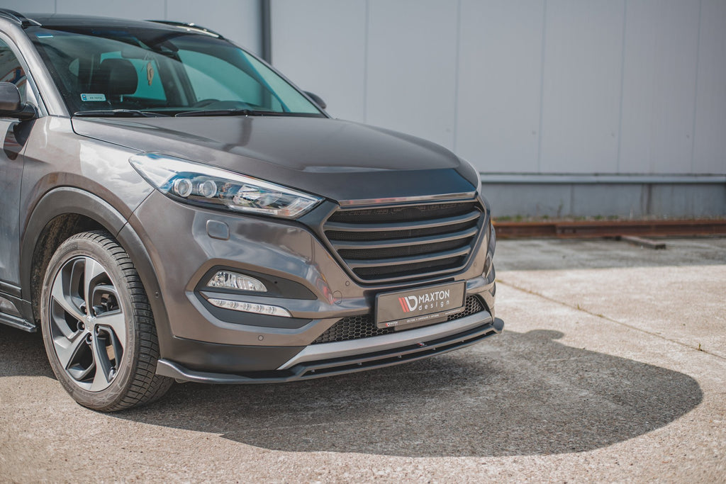 Maxton Design Street+ Spoilerlippe Front Ansatz passend für Hyundai Tucson Mk3 schwarz Hochglanz
