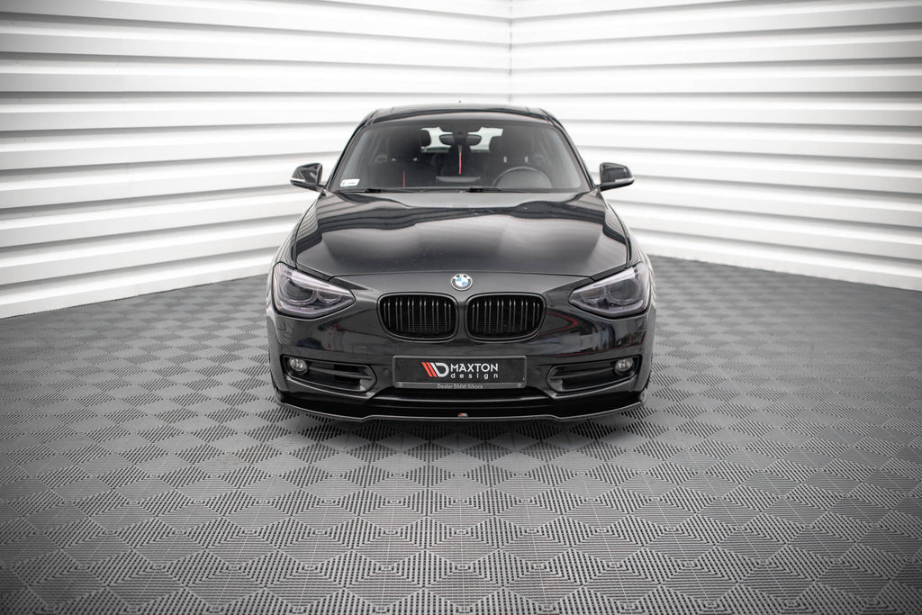 Maxton Design Street+ Spoilerlippe Front Ansatz V.1 passend für BMW 1er F20 schwarz Hochglanz