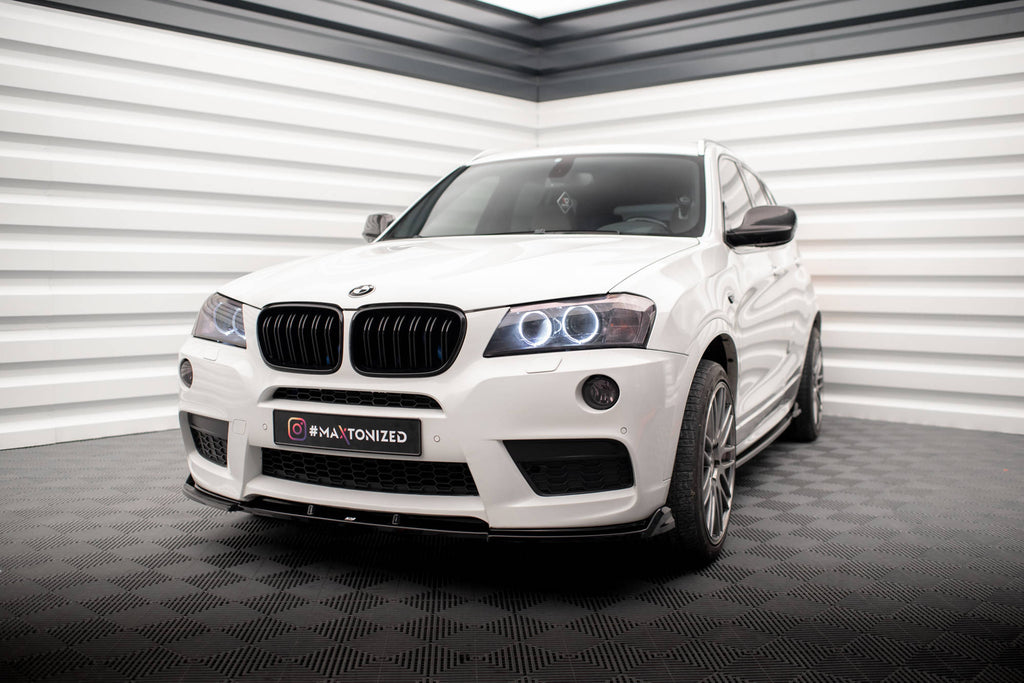 Maxton Design Street+ Spoilerlippe Front Ansatz passend für BMW X3 M-Paket F25 schwarz Hochglanz