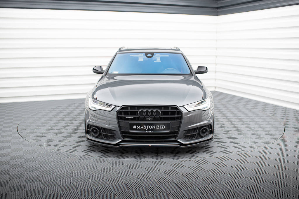Maxton Design Street+ Spoilerlippe Front Ansatz V.2 passend für Audi A6 / A6 C7 S-line/ S6 C7 Facelift schwarz Hochglanz