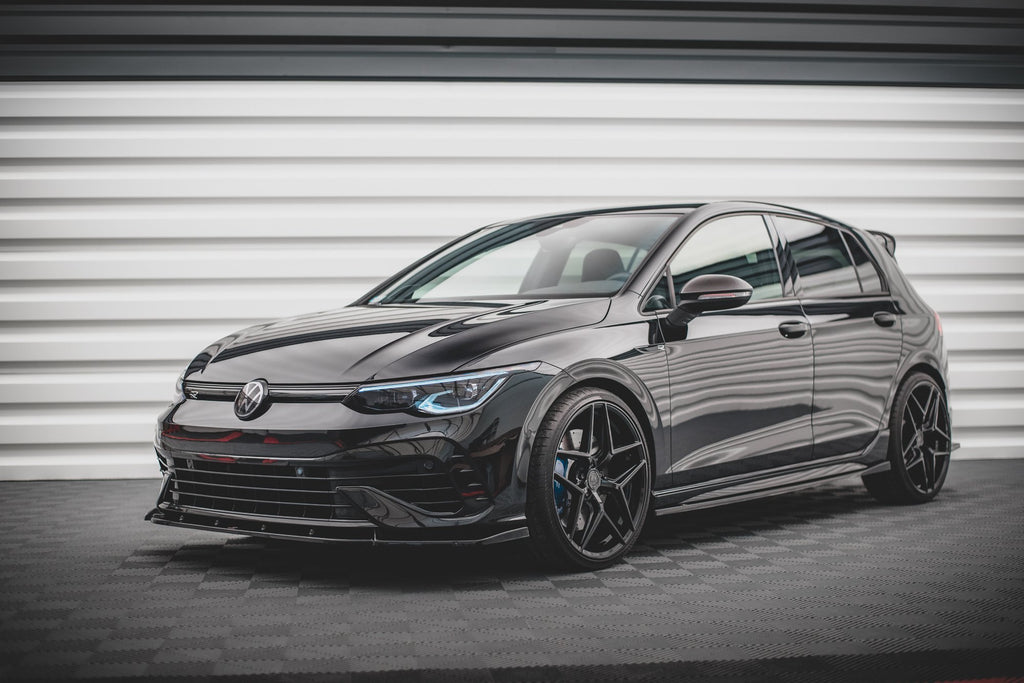 Maxton Design Street+ Seitenschweller Leisten V.2 passend für VW Golf R Hatchback Mk8 Facelift schwarz Hochglanz