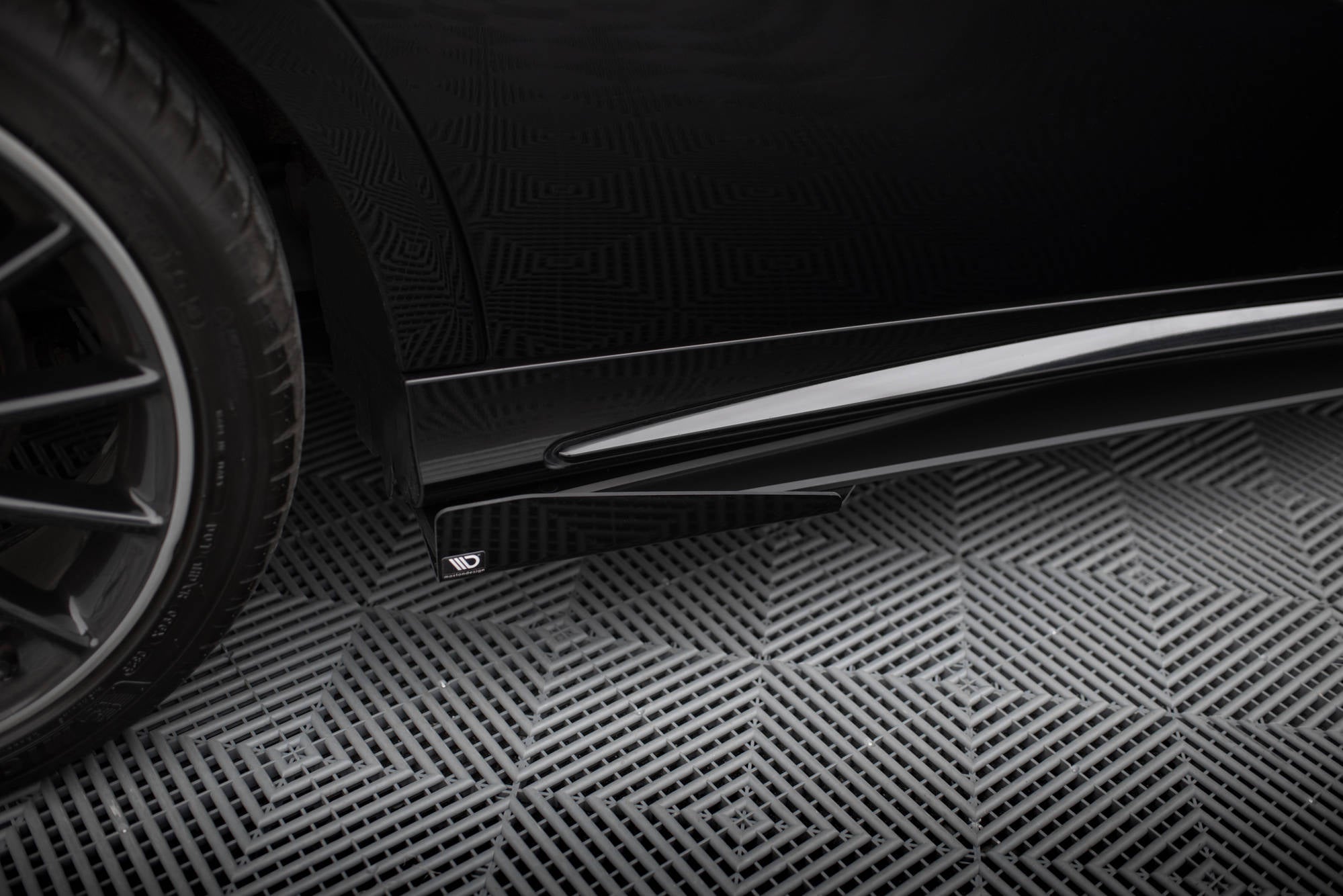 Maxton Design Seitenschweller Flaps passend für Mercedes-Benz A AMG-Line W176 Facelift schwarz Hochglanz