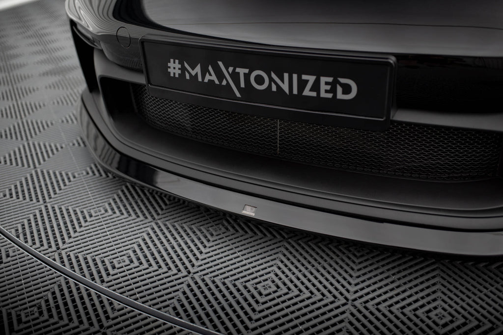 Maxton Design Street+ Spoilerlippe Front Ansatz passend für Porsche 911 992 GT3 schwarz Hochglanz