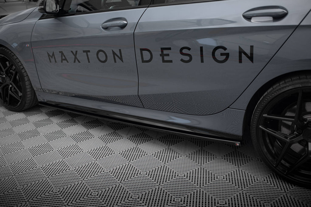 Maxton Design Street+ Seitenschweller Leisten passend für V.1 passend für BMW 1er M-Paket / M135i / 128ti schwarz Hochglanz