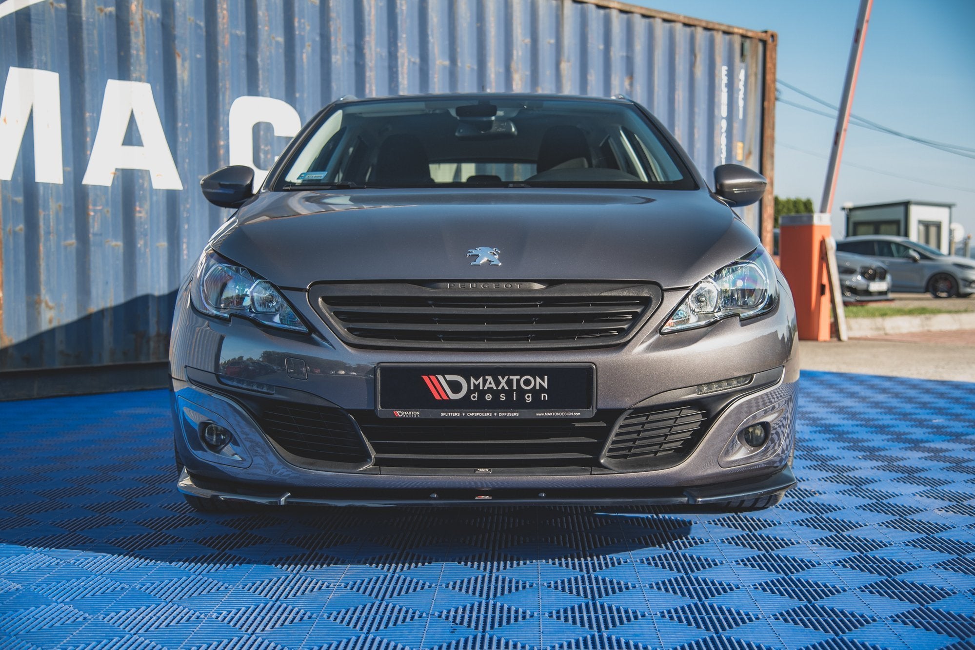 Maxton Design Street+ Spoilerlippe Front Ansatz V.2 passend für Peugeot 308 Mk2 schwarz Hochglanz